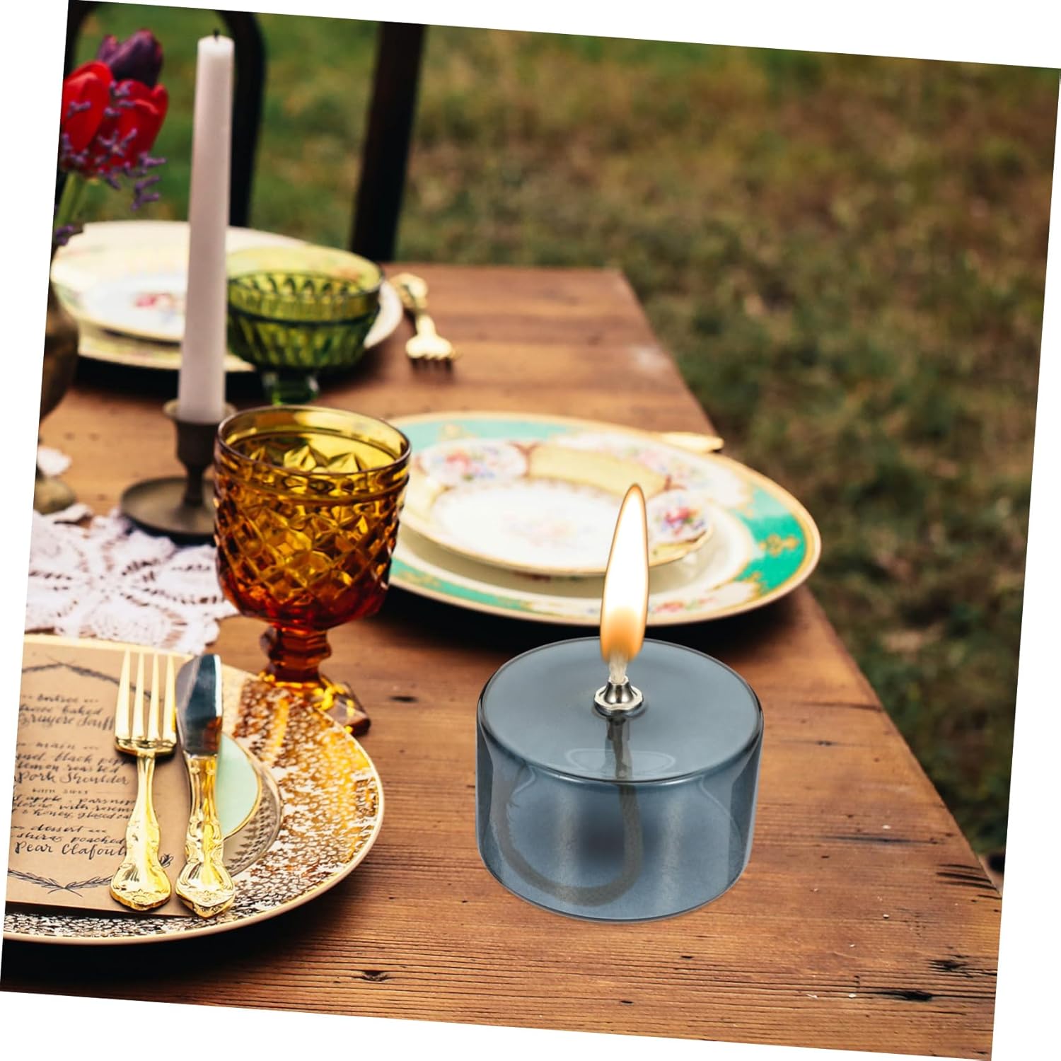 4pcs Sturdy Glass Oil Lamp Centerpiece Decoration for Indoor Emergency Kerosene Lamps for Home