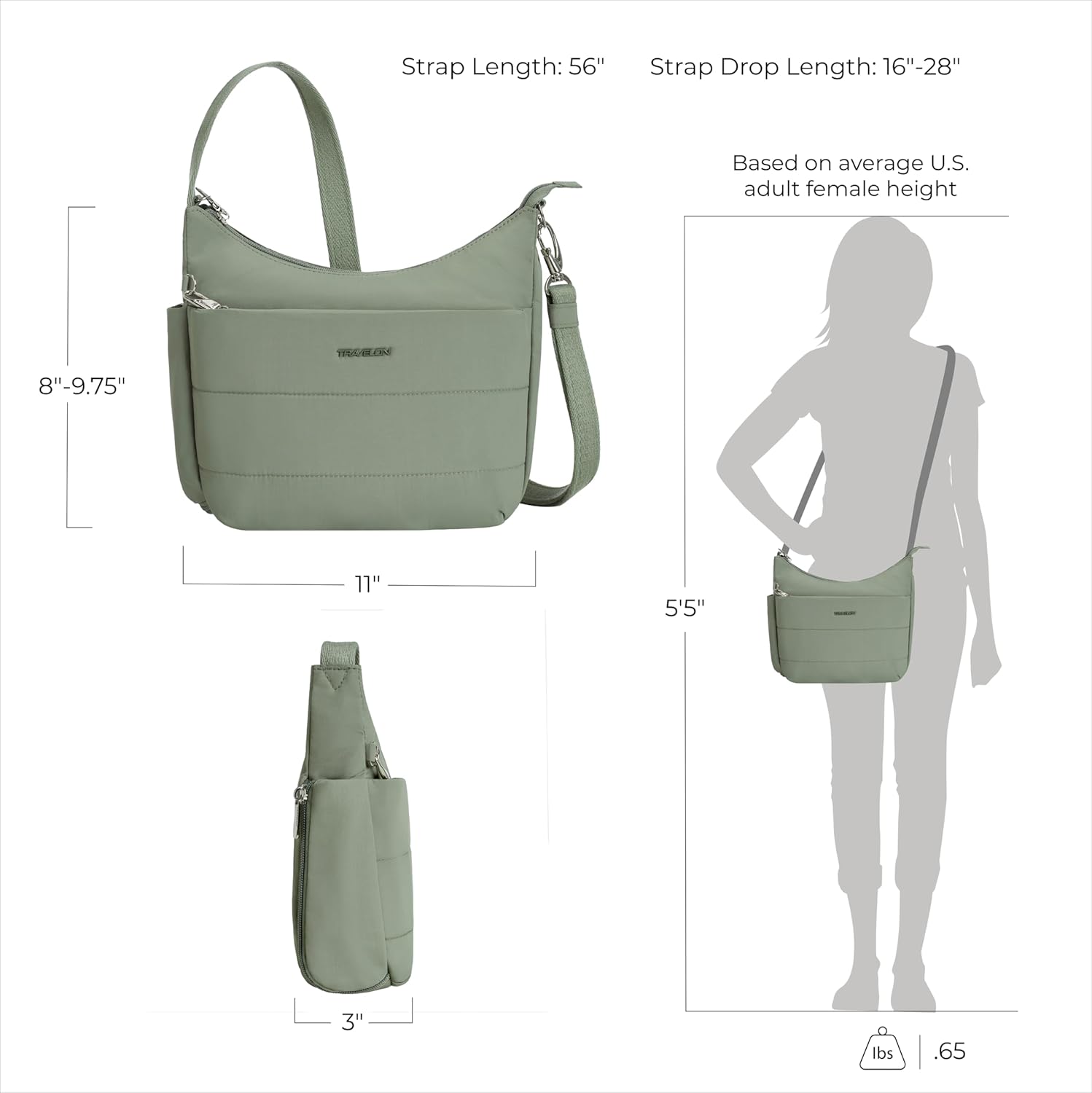 Travelon Anti-theft Roam Medium Crossbody - Image 4