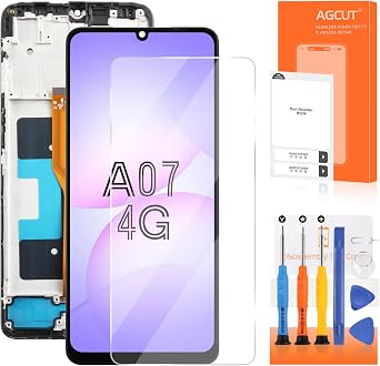 Original for Samsung Galaxy A07 Screen Replacement for Samsung A07 LCD Display SM-A075B SM-A075F SM-A075M LCD Digitizer Touch Assembly Repair Parts with Frame