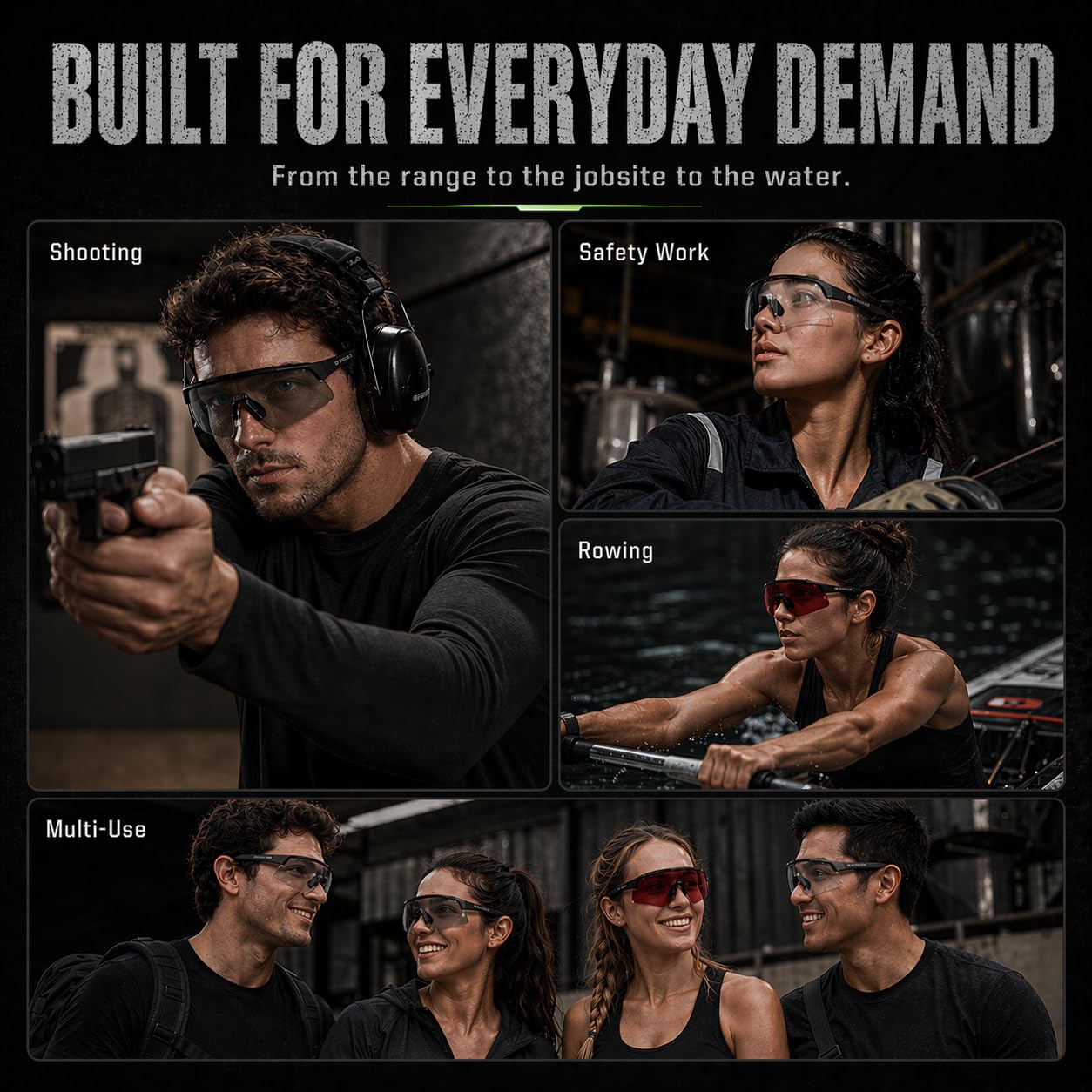FORTIX Powersports - Gafas de seguridad protectoras HD de alto contraste UV400