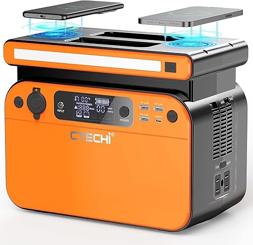 CTECHi Generador de batería portátil de 518 Wh162000 mAh, almacenamiento de energía, estación de energía de onda sinusoidal pura con batería