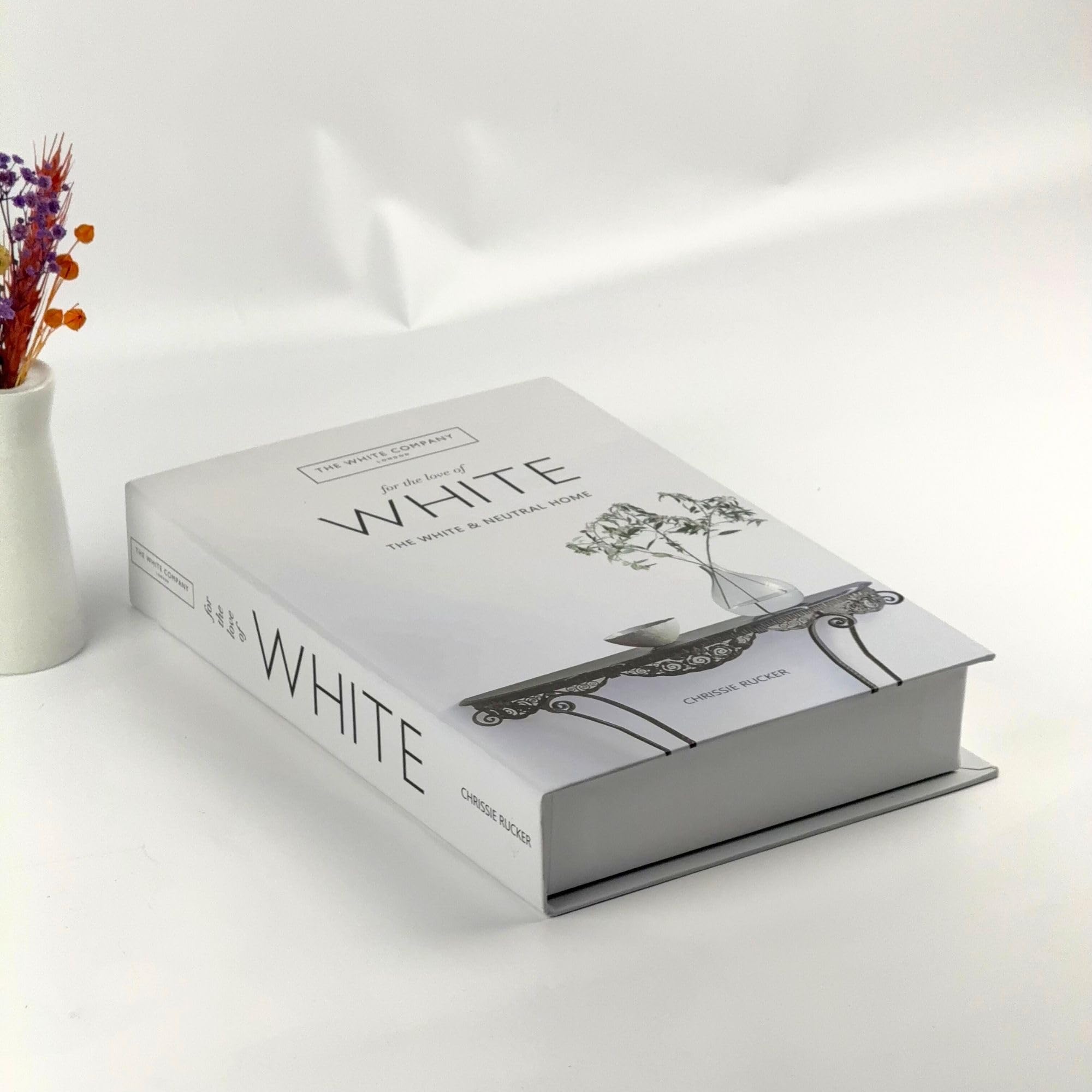 Bak Gel Al Kitap Görünümlü Dekoratif Kutu, Iskandinav Tarzı Kitap Şeklinde Saklama Kutusu, Ev Dekorasyonu, Modern Ev Dekorasyon white