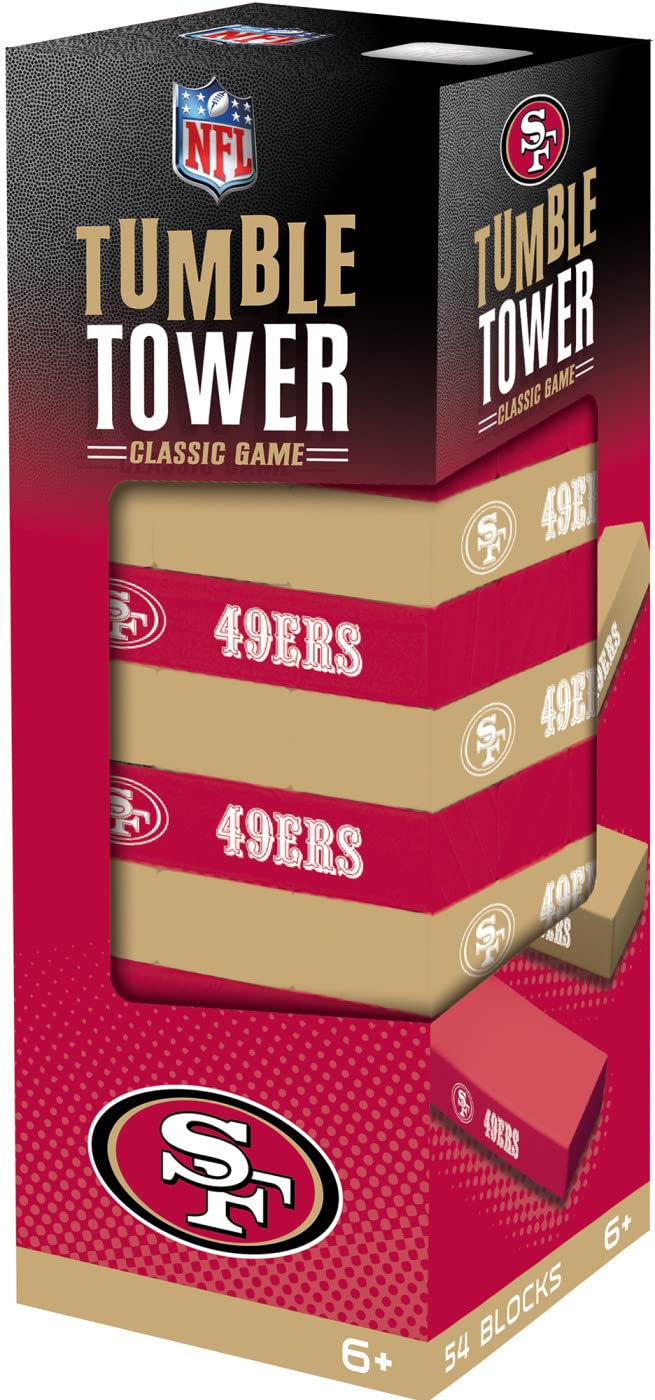 MasterPieces Game Day - NFL San Francisco 49ers - Officially Licensed Tumble Tower, Real Wood Blocks
