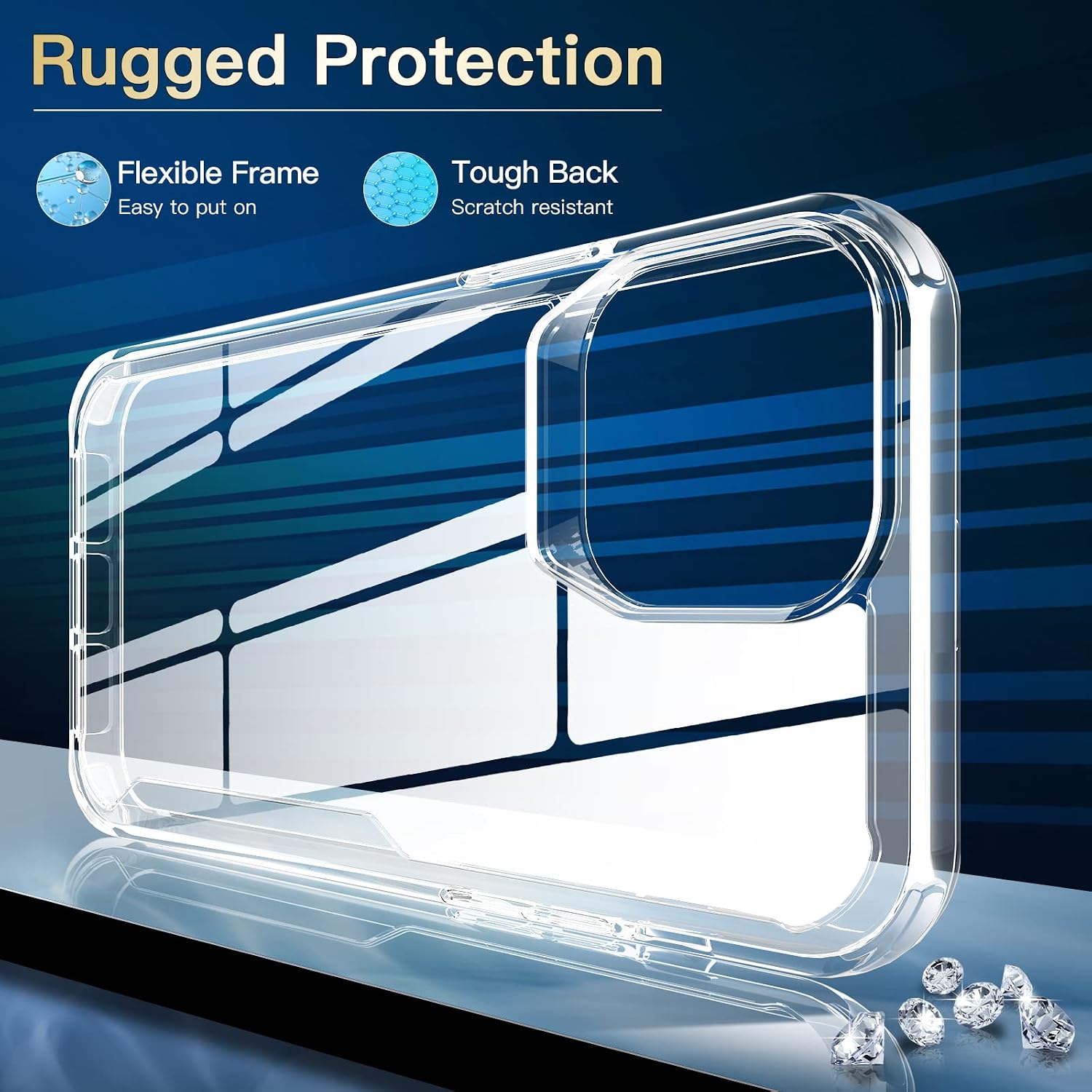 W-3PMGROUP Upgraded【Shatter-Proof Corners】Clear Designed for iPhone 13 Pro Max Case, Military-Grade Drop Proof Protection Phone Case,Anti-Yellowing Scratch Resistant Shockproof Protective Cover-Clear