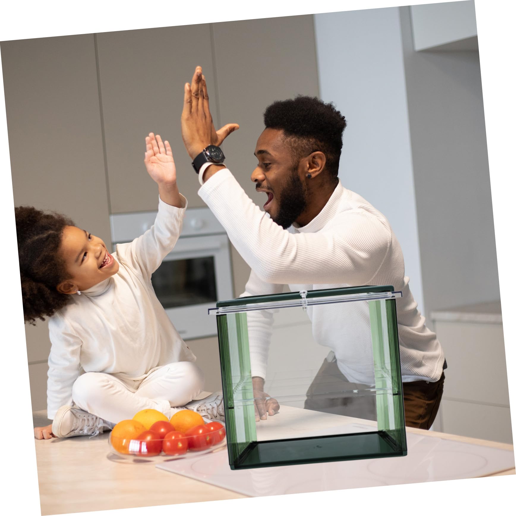 Cabilock Caja De Pan Transparente Doble Capa Verde, Recipiente De Plástico Para Almacenamiento De Alimentos, Contenedor De Cocina Para Encimera, Organizador Práctico Para Hogar y Panadería