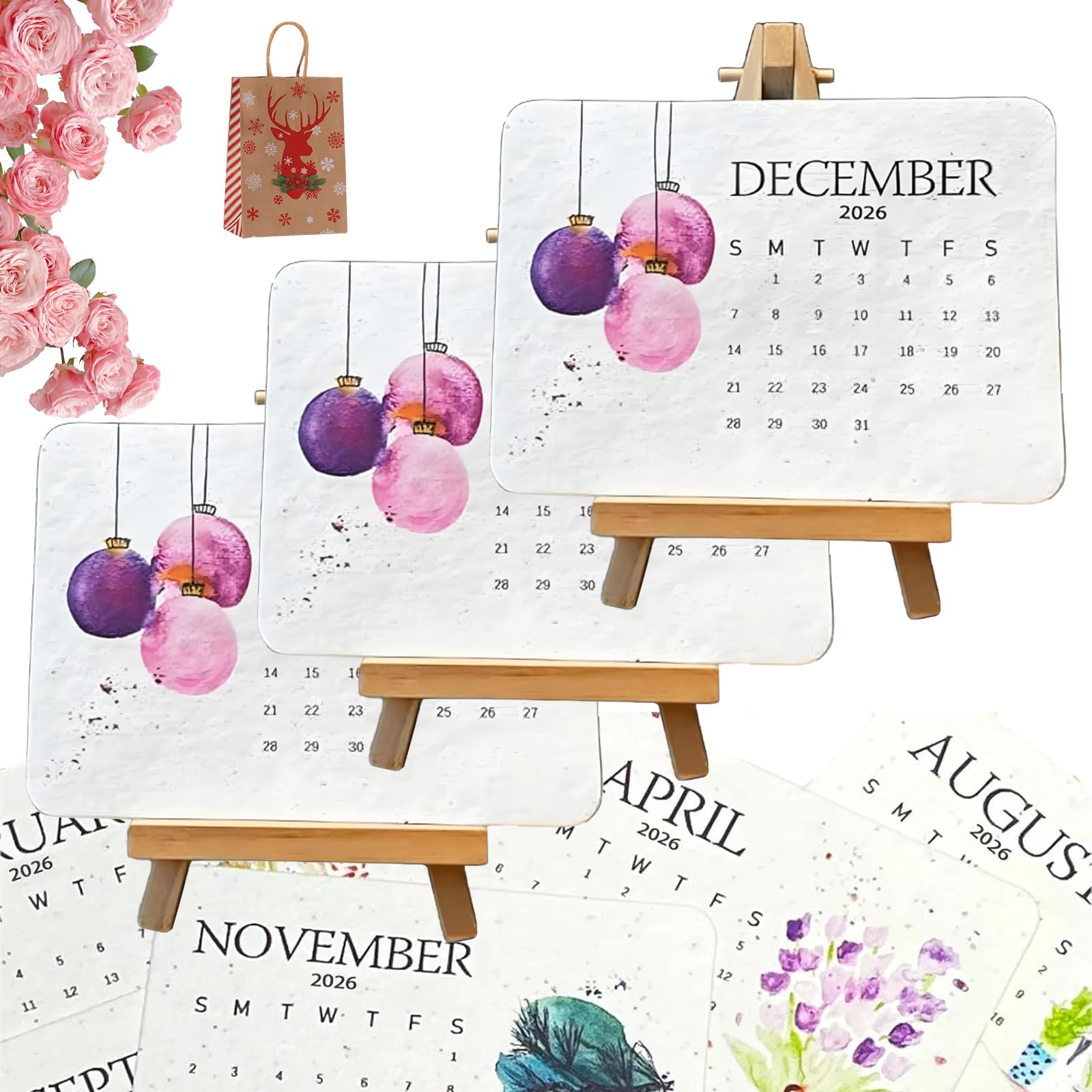 Eco-Friendly Plantable Love Seed Calendar 2026, Seed Calendar 2026 Plantable, 12 Months of Biodegradable Seed Paper with Wildflower, Herb, and Fruit