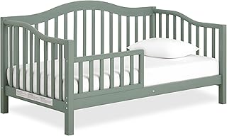Dream On Me Austin Wooden Toddler Day Bed for Kids, Meadow Green | GREENGUARD Gold Certified & BSA Verified, Low-to-Floor Design, Removable Safety Guardrail, Solid New Zealand Pinewood