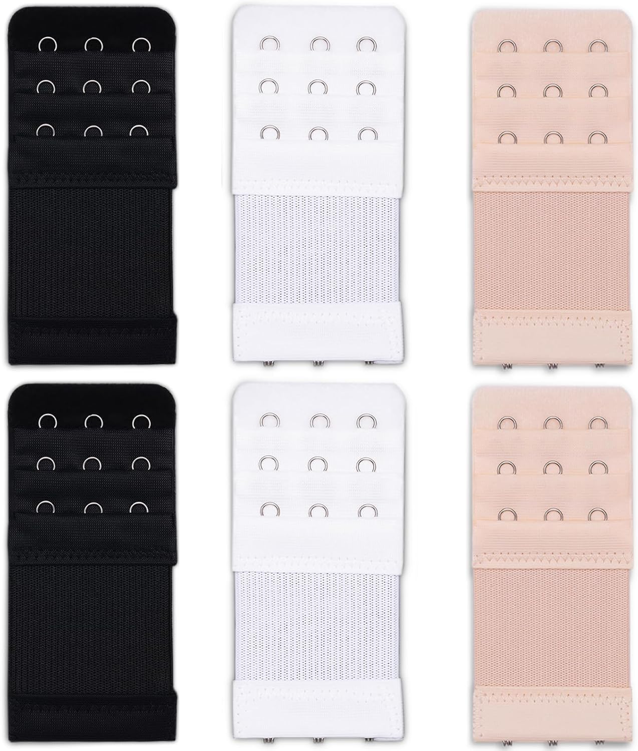 Ouligay 6Pcs Women Bra Extender 3 Hook 3 Rows Bra Strap Extenders