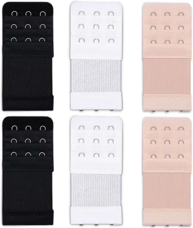 Ouligay 6Pcs Women Bra Extender 3 Hook 3 Rows Bra Strap Extenders