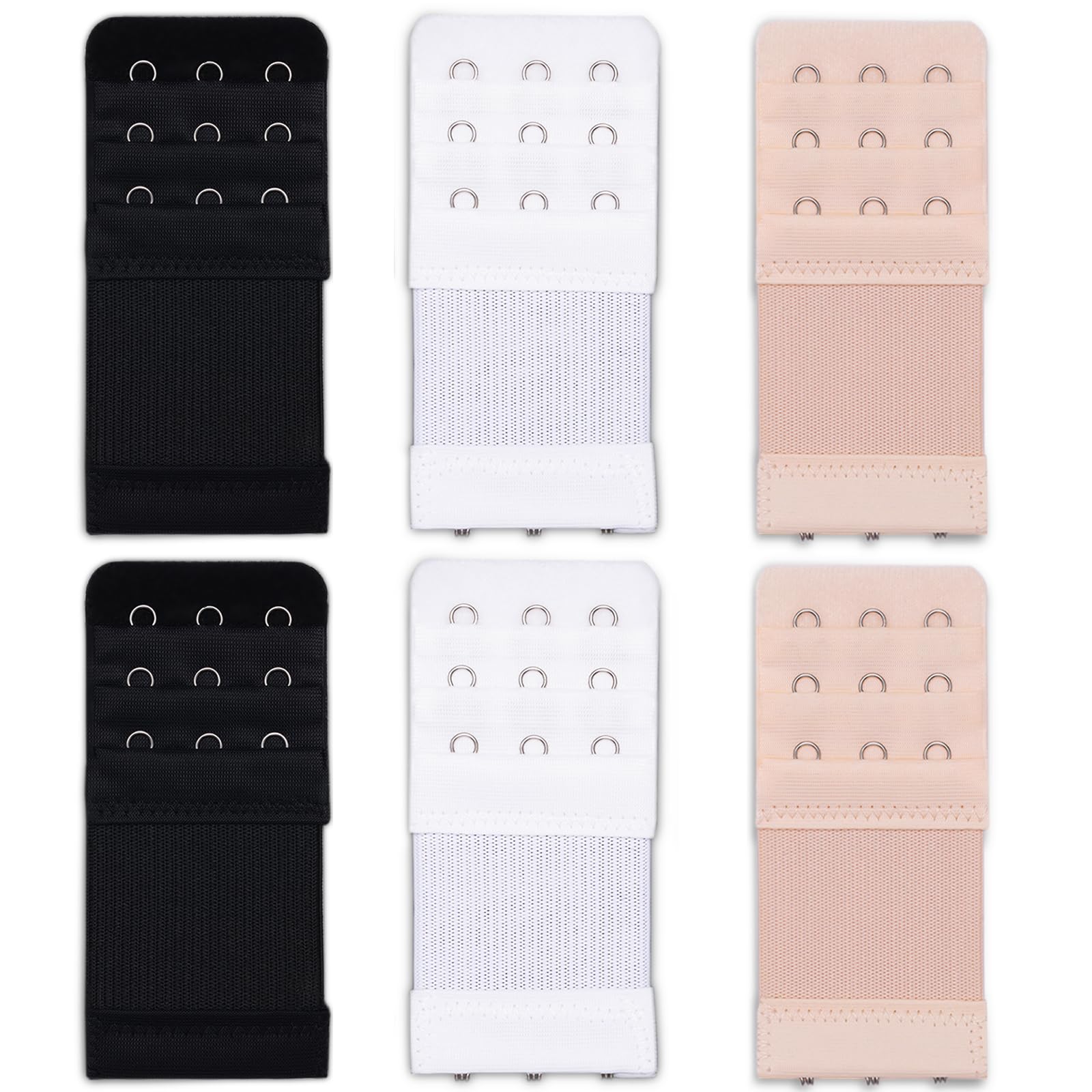 Set 6 Prolunghe Reggiseno - 3 Colori, 3 File Di Ganci, Cotone Elasticizzato - Foto 6