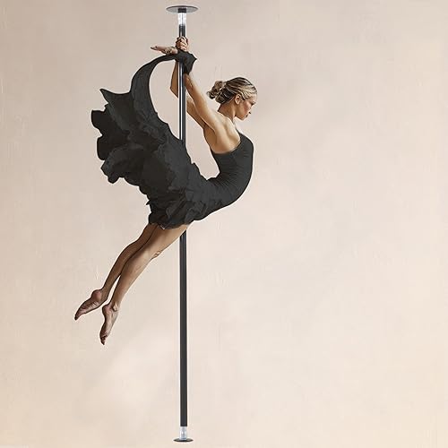 LUPIT POLE Classic G2 Standard Lock - Portable Dance Pole for Home - Spinning and Static Mode - Professional Pole Dancing Pole for Apartment, Club, Party, Pub - Easy Installation - No Drilling - 45 mm - Black