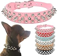 Vista 9 de PETCARE Collar de Perro con Pinchos Rojo de Cuero PU Suave con Hongos Divertidos Remaches Tachuelas Collar de Cachorro Ajustable para Exteriores