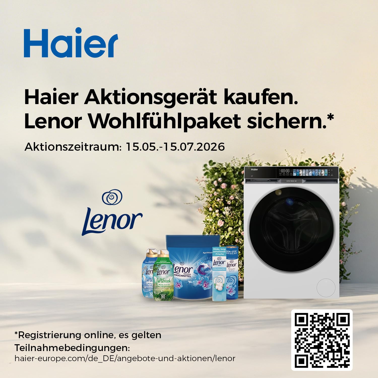 Haier Frontlader Waschmaschine 8kg 1400 U/Min Inverter-Motor G3 Serie