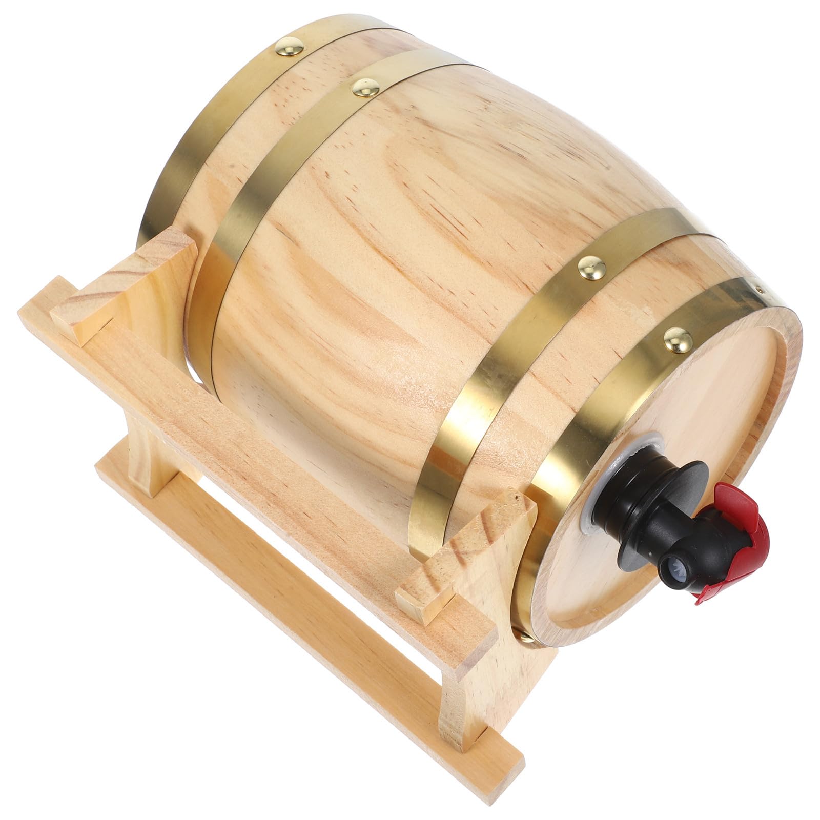 WOONEKY Botte di Vino in Legno 0, 8 l Rubinetto Stile Retro