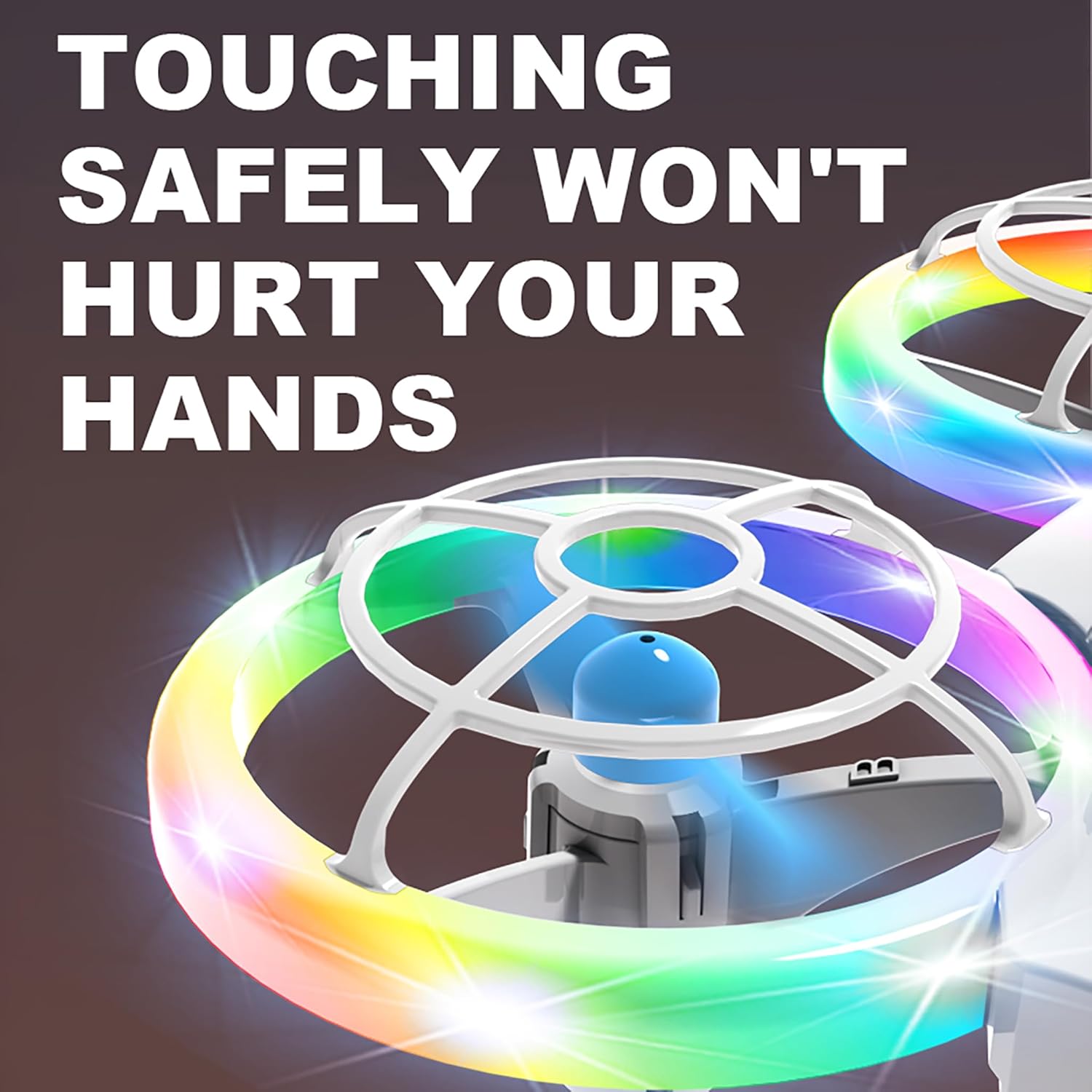 Mini Remote Control Drone - 6 Dazzling Switchable LED Light Modes, 2-Speed Adjustable, One-Key Takeoff/Landing, 360° Aerial Flip, Auto Altitude Hold, Full Protective Guard, Compact Handheld Size