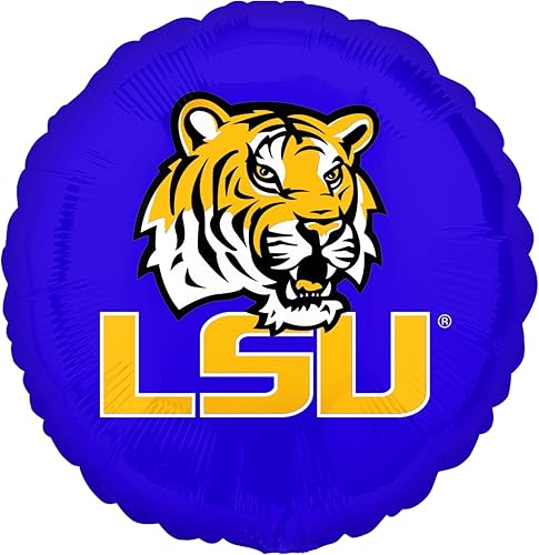 Anagram International Louisiana State University Globo plano de aluminio, 18 pulgadas, multicolor