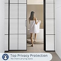 Vista 3 de rabbitgoo Película de privacidad para ventana, película de vidrio esmerilado para baño, adhesivo estático no adhesivo extraíble para puerta
