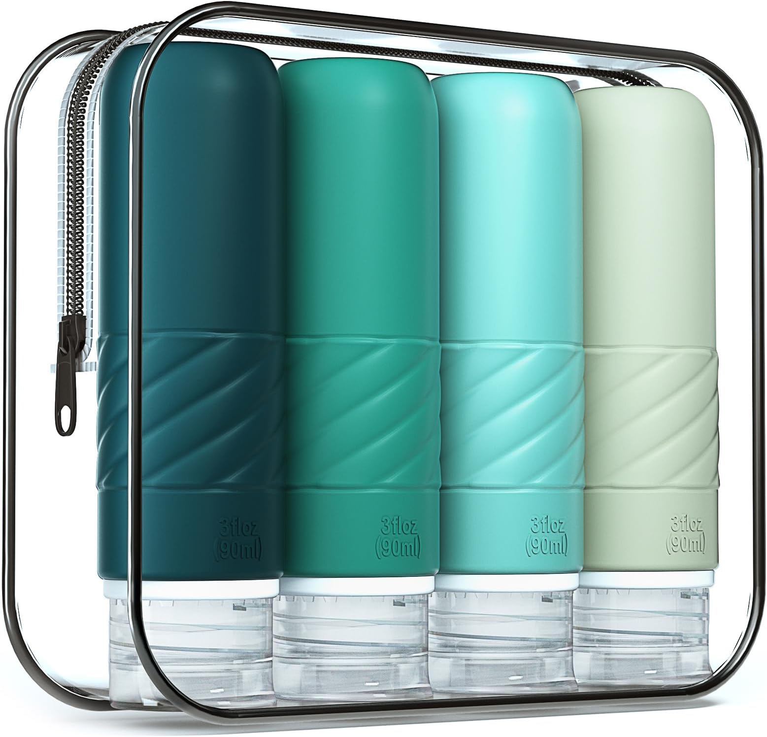 INSFIT Lot De 17 Bouteilles De Voyage En Silicone Étanchées - Kit Complet Articles Toilette Avion TSA, Multicolore
