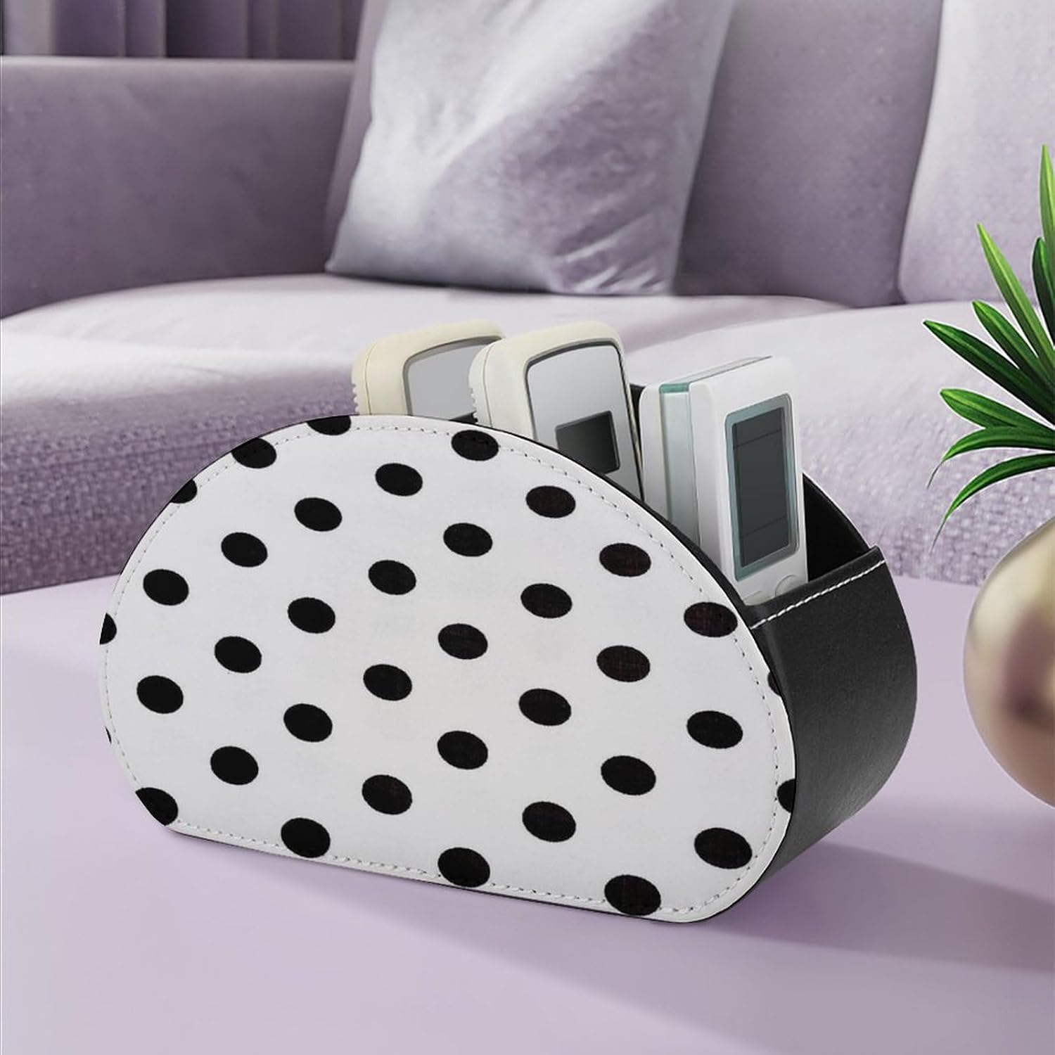 Polka Dot Remote Control Holder with 5 Compartments image 5
