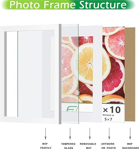 Vista 19 de FrameWorks Marcos de fotos clásicos de madera de 11 x 14 a 8 x 10 pulgadas con vidrio templado, roble natural, paquete de 6