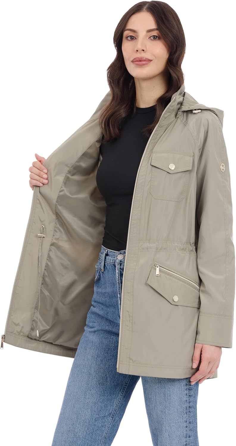Michael Kors womens Hooded Anorak Rain Coat and Windreaker - Image 4