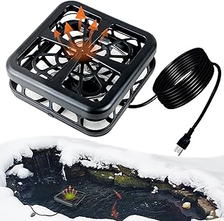 1500 Watt Pond Heater, Floating Pond Heaters for Outdoor Ponds with Fish, Water Trough Stock Tank Heater Deicer, Automatic Thermostatic Control with LED Indicator, 11.8 Ft Cord, Black (1500W)