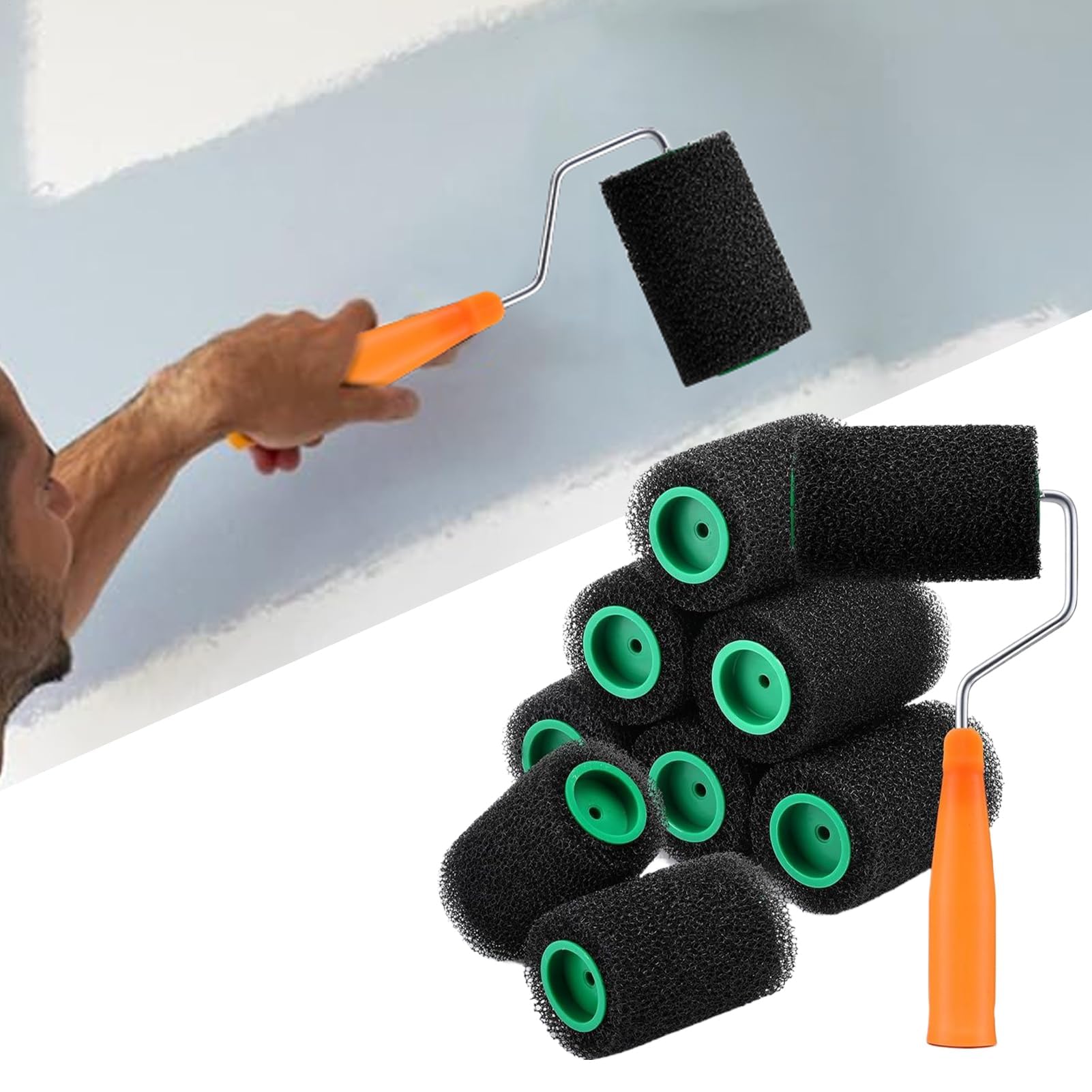 Kit de rodillo de pintura pequeño, miniherramientas de pintura, aplicador de mano para propietarios de viviendas y uso comercial, para proyectos de bricolaje y pintura fácil