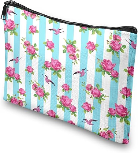 Miniatura 2 de Dacawin Bolsa de cosméticos de flores de girasol para mujer, bolsas de maquillaje de flores amarillas, bolsa de aseo a cuadros blancos y negros,