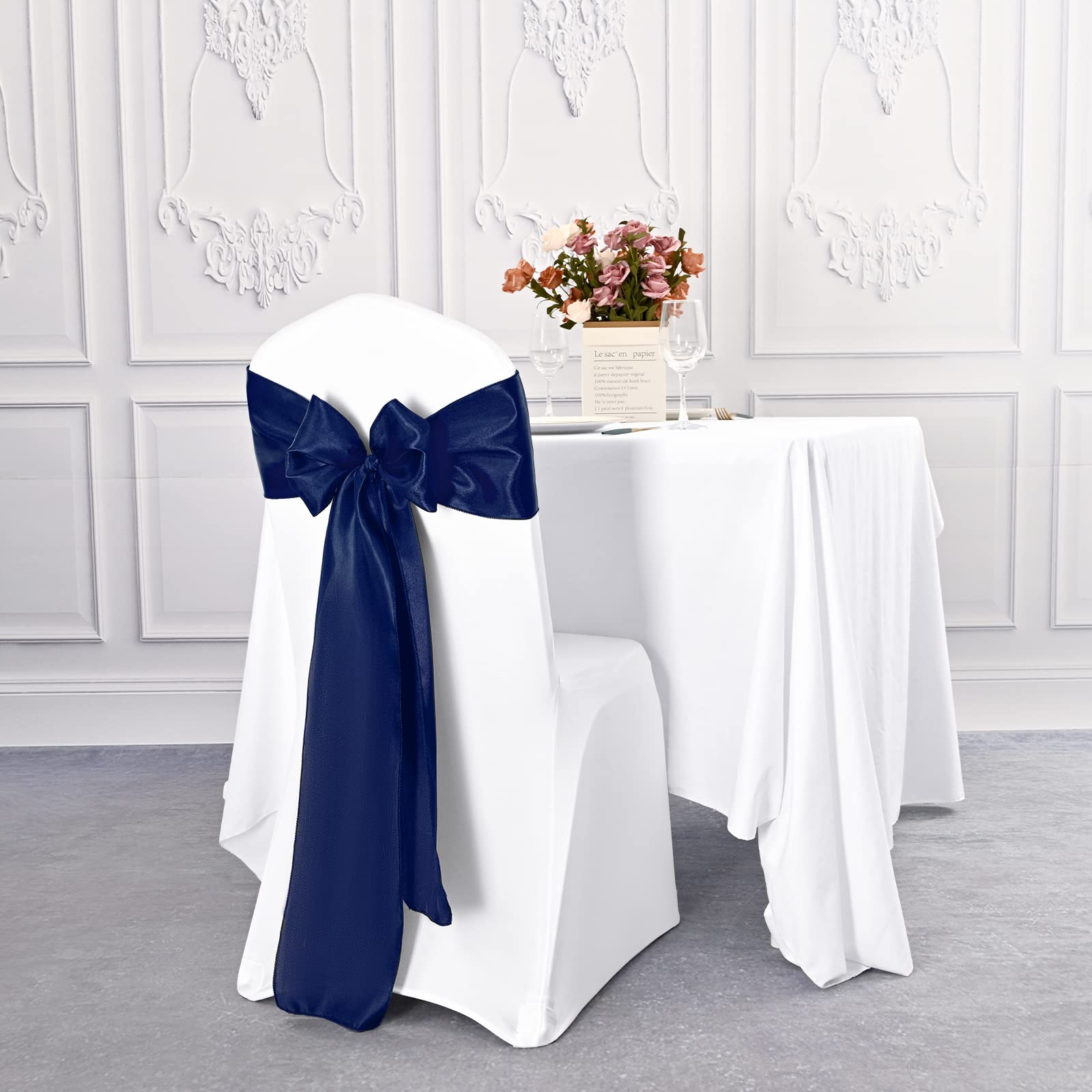 Lot de 60 rubans de chaise en satin pour mariages, réceptions, fêtes, hôtels et décoration d'intérieur