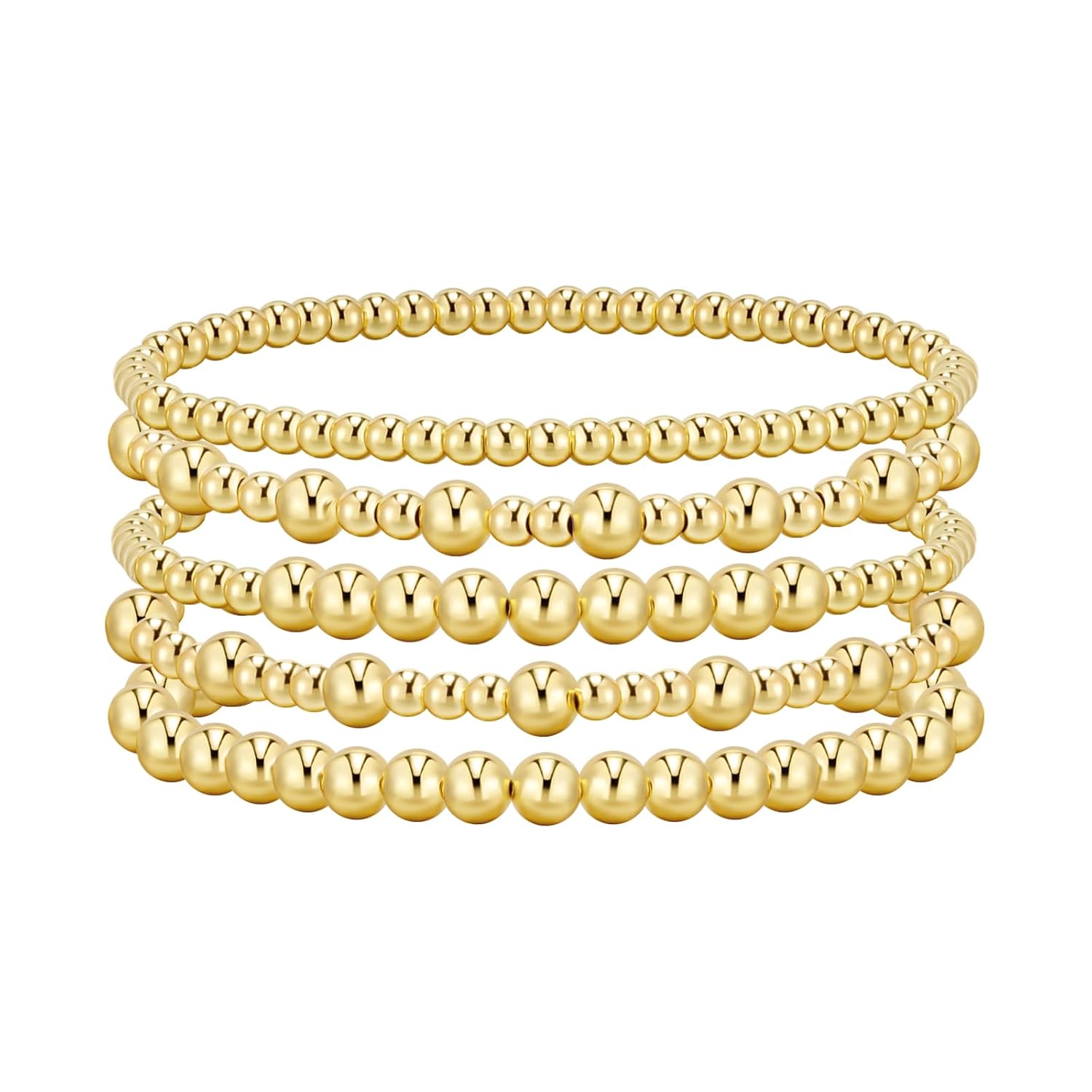 adoyi Gold Beaded Bracelet Stack for Women