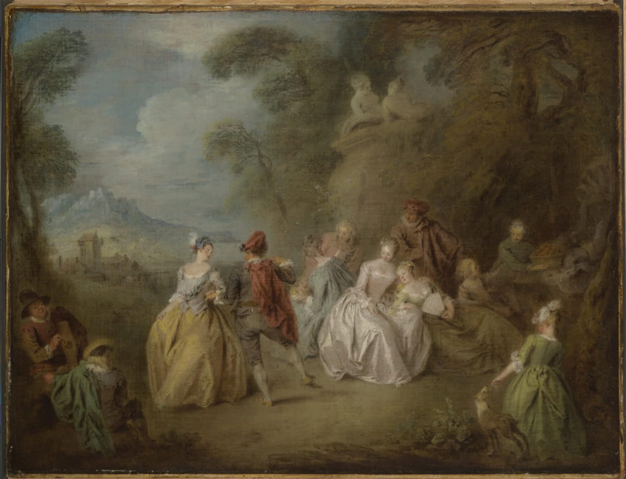 ARTXLXXBN Famous Prints Artwork Pictures Poster Painting Art Courtly Scene in a Park by Jean Baptiste Pater Artwork Landscape Pictures for Home Decor 60x90cm