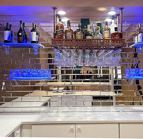 Miniatura 5 de Diflart Azulejos adhesivos de espejo para salpicaduras, plateado, 7.62x25.4 cm, azulejos de espejo biselado estilo metro para salpicadero de cocina