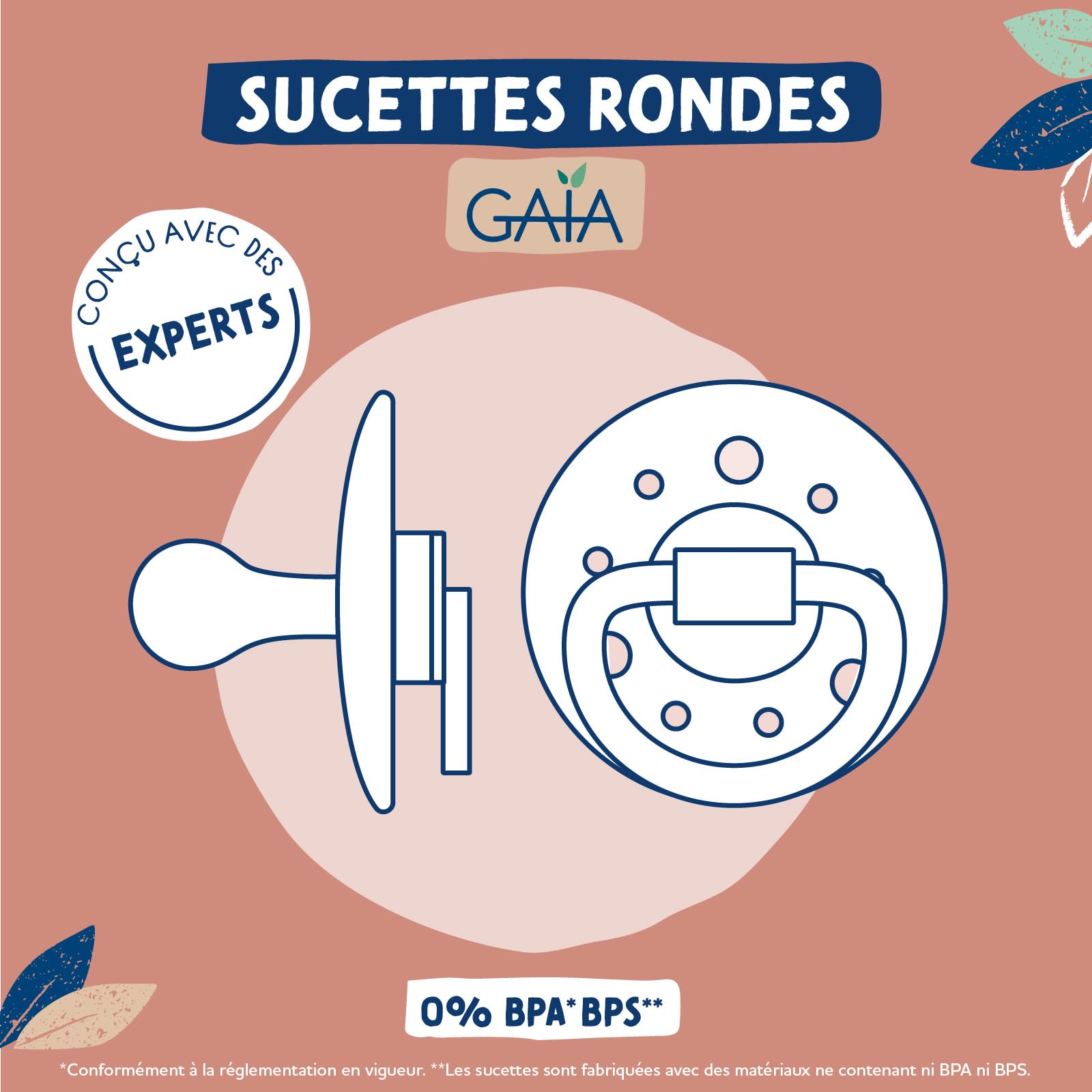 DODIE Sucettes Rondes GAÏA, tetine pour bébé, 6-36 mois, Vert, Lot de 2 - 2