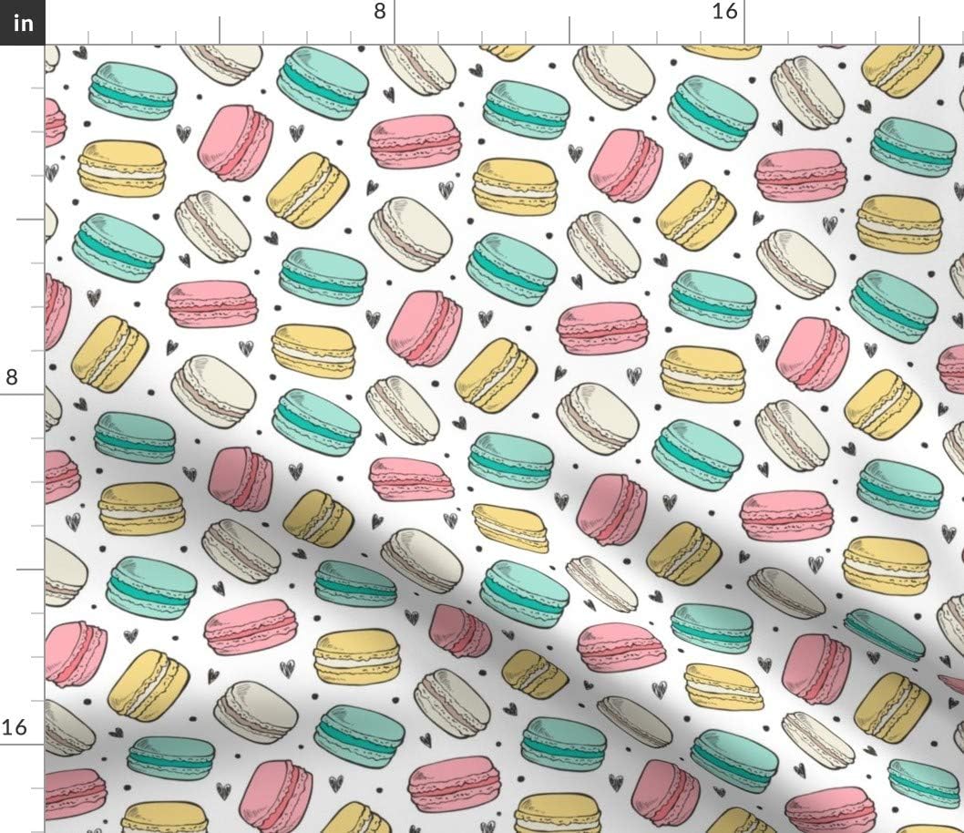 Spoonflower Fabric - Macarons Sweets Candy Macaron Bakery Cookies Food Printed on Petal Signature Cotton Fabric Fat Quarter - Sewing Quilting Apparel Crafts Decor