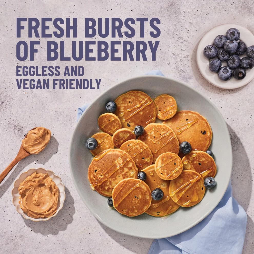 Image of Mille 16g High Plant Protein Blueberry Millet Pancake | NO MAIDA | Eggless | Gluten Free | Low Carbs | Low GI Millet Grain | No Refined Sugar Pancake Mix | High Protein Breakfast | 250 grams