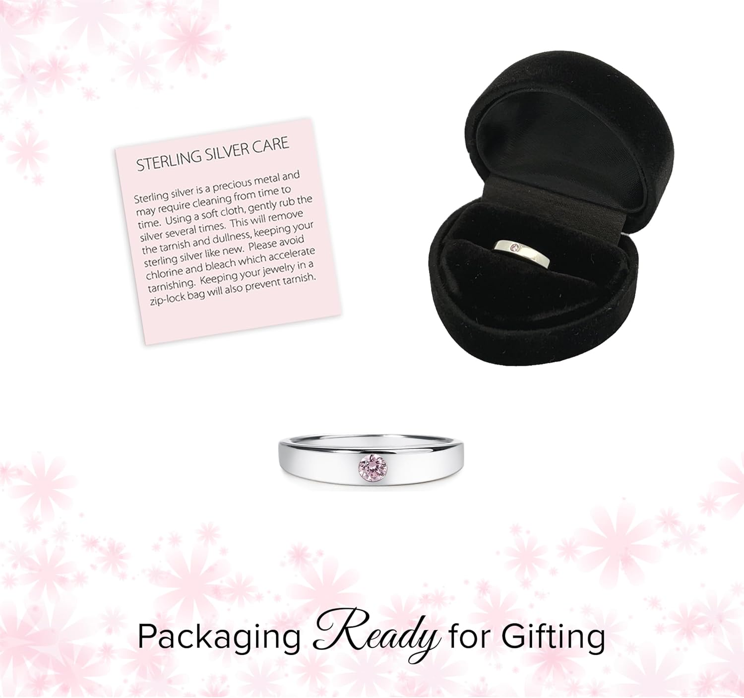 Precious Pieces .925 Sterling Silver Dainty CZ Baby Ring or Girl's Ring