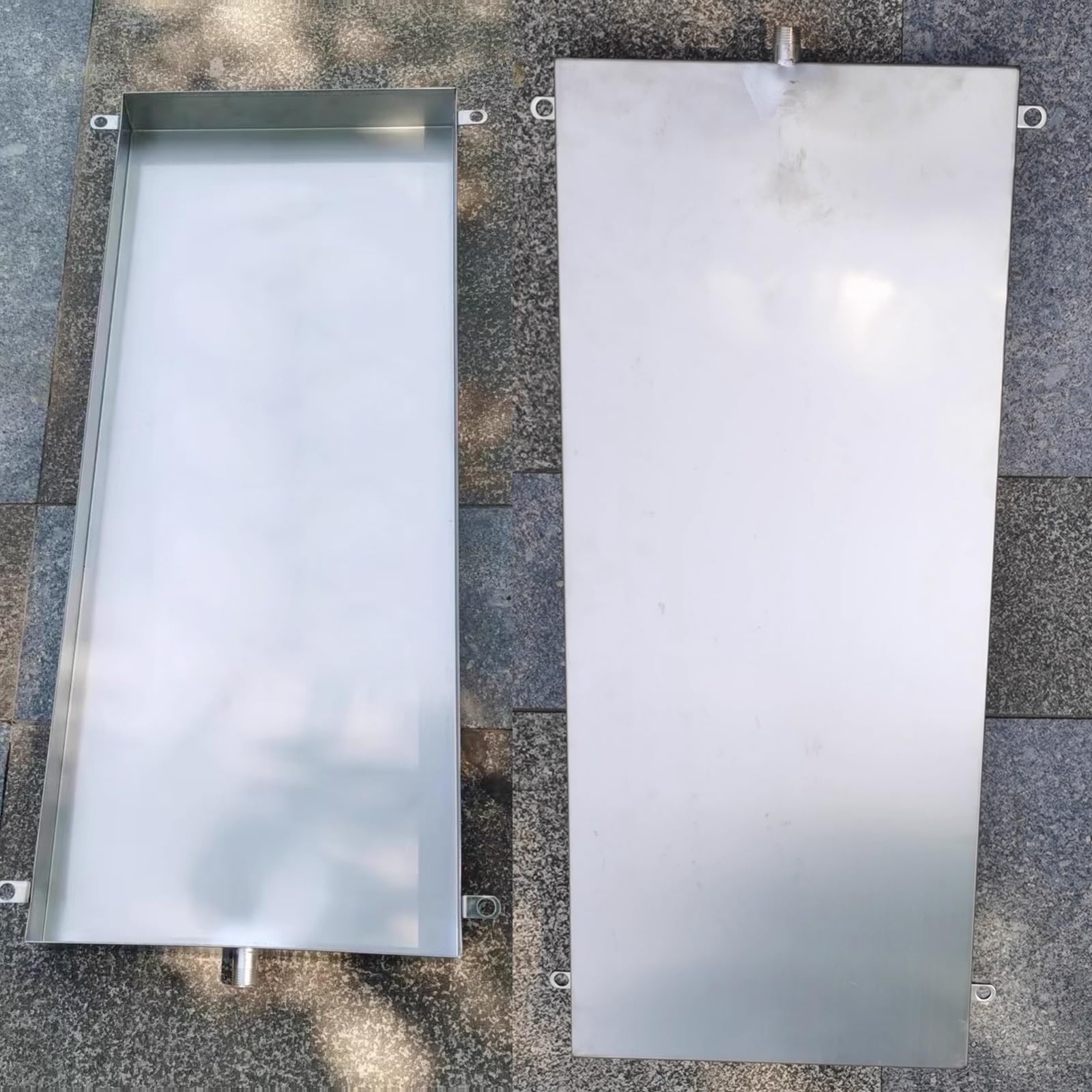 Bandeja Rectangular De Recogida De Agua Bandeja De Drenaje for Lavadora Acero Inoxidable 304 Bandeja De Goteo De Acero Inoxidable for Cocina Doméstica(50x50cm(20x20in))