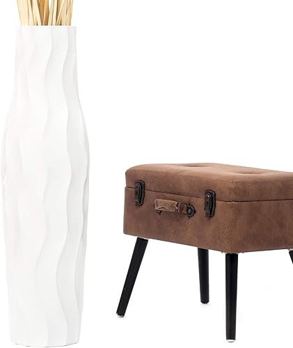 Miniatura 10 de Leewadee Jarrón grande dorado para decoración del hogar, de madera, 36 pulgadas de alto, decoración de granja, soporte para flores para plantas