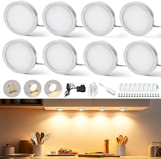 Lightess 8er Dimmbare LED Unterbauleuchte Küche Schrankbeleuchtung 12V