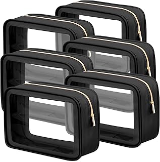 Hsei 6 bolsas de maquillaje transparentes con...