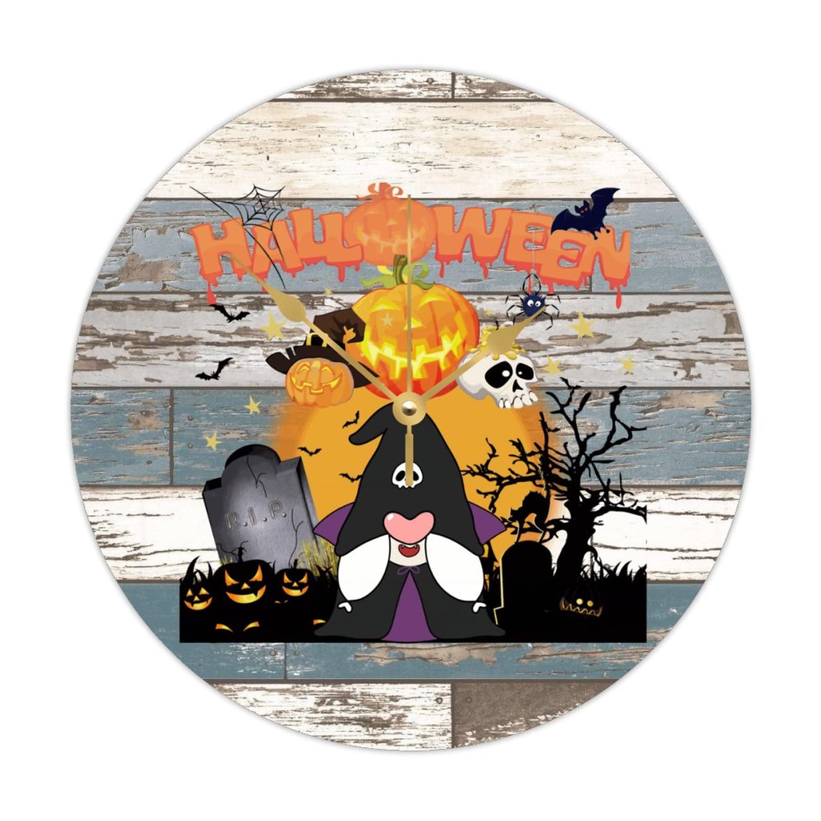 Horloge murale en bois Halloween pour décorer votre salon et cuisine rustique