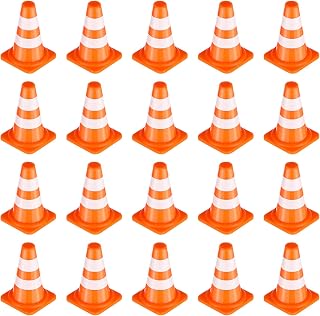 50PCS Mini Traffic Cones, Mini Construction Cones, Mini Orange Cones, Small Traffic Cones, Kids Educational Cognitive Road Sign Models, Safety Education Toy for Boys Girls, 0.98 X 0.6in