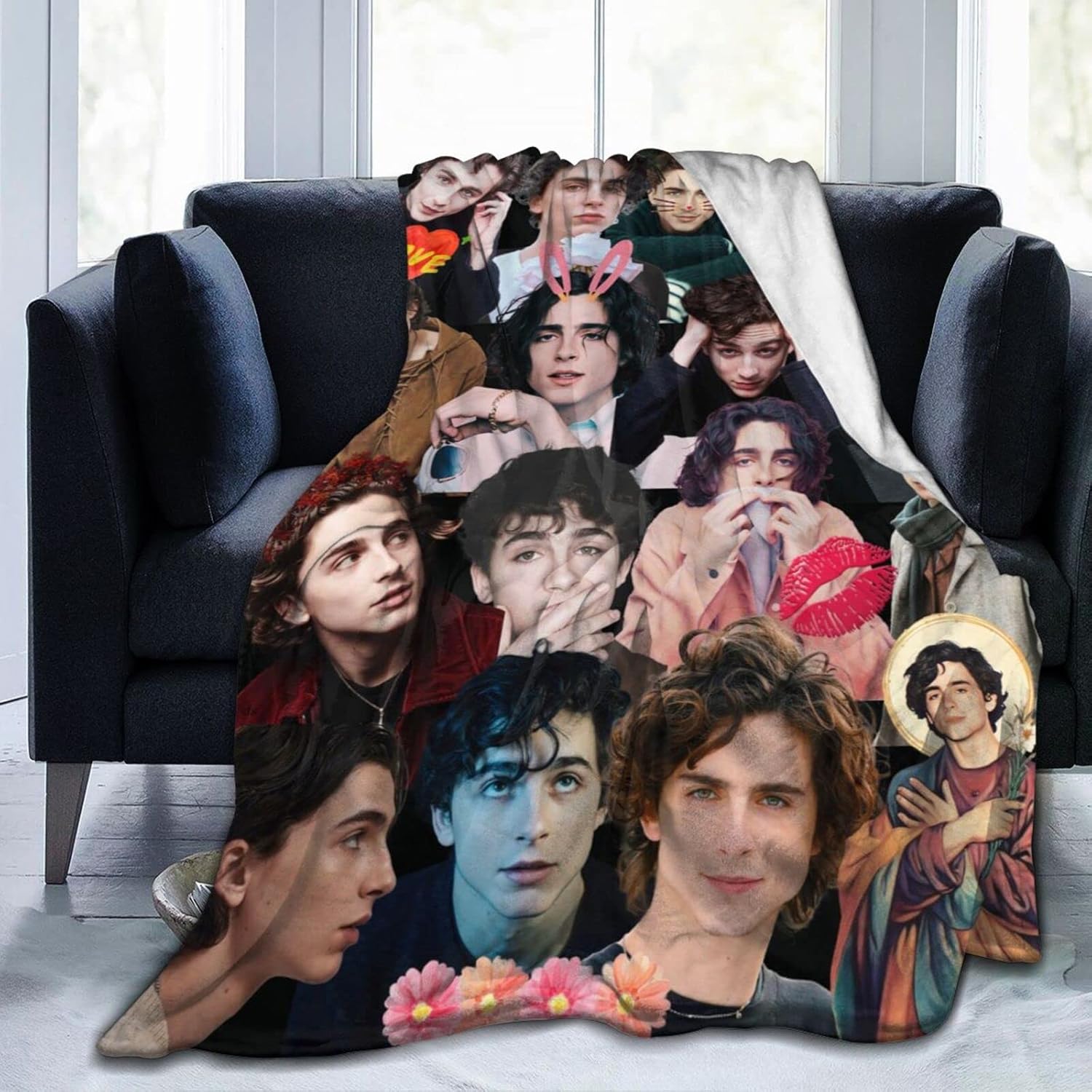 Blanket Timothee Chalamet Soft and Comfortable Warm Fleece Blanket for Sofa,Office Bed car Camp