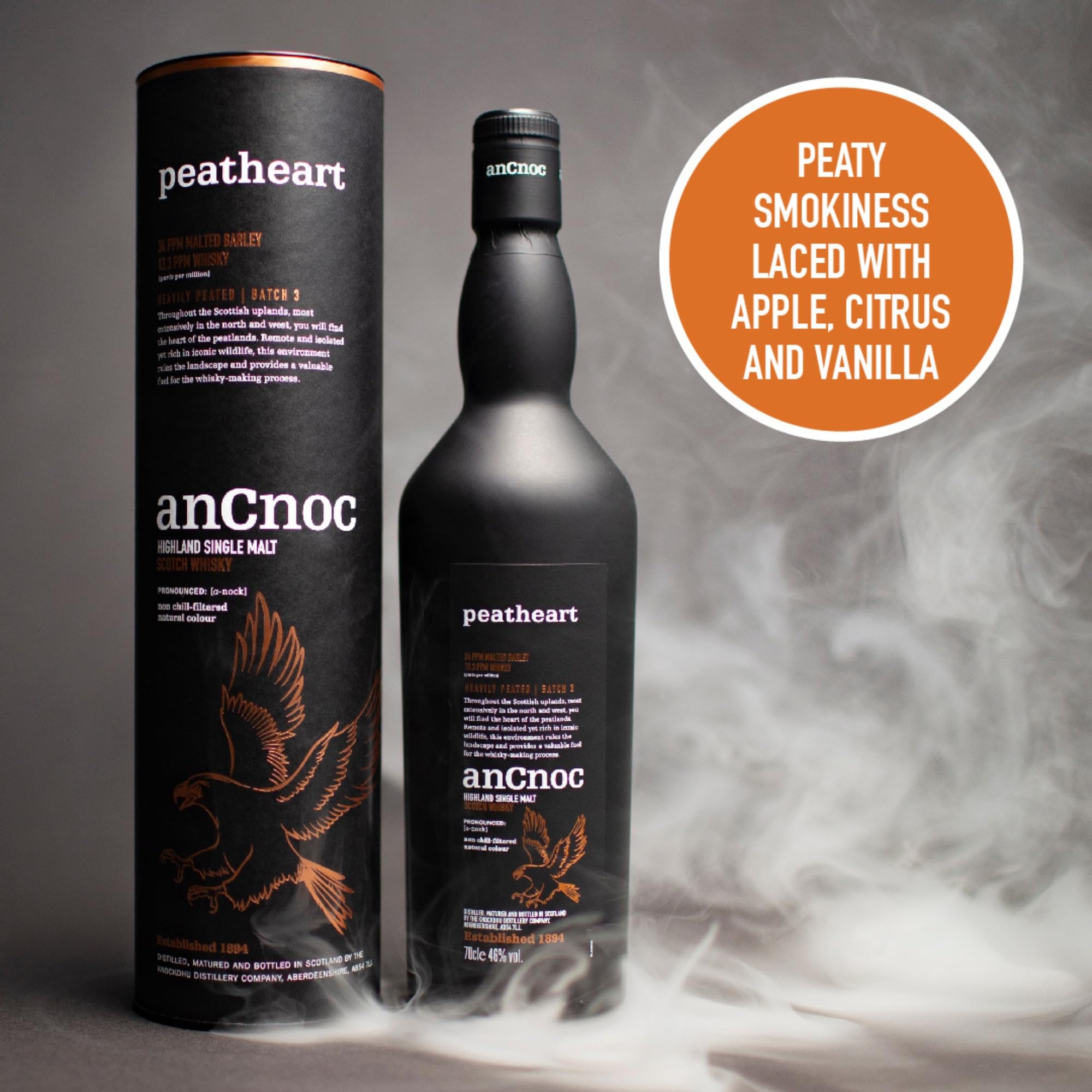 AnCnoc PEATHEART Heavily Peated Batch 3 46% Vol. 0,7l in Giftbox
