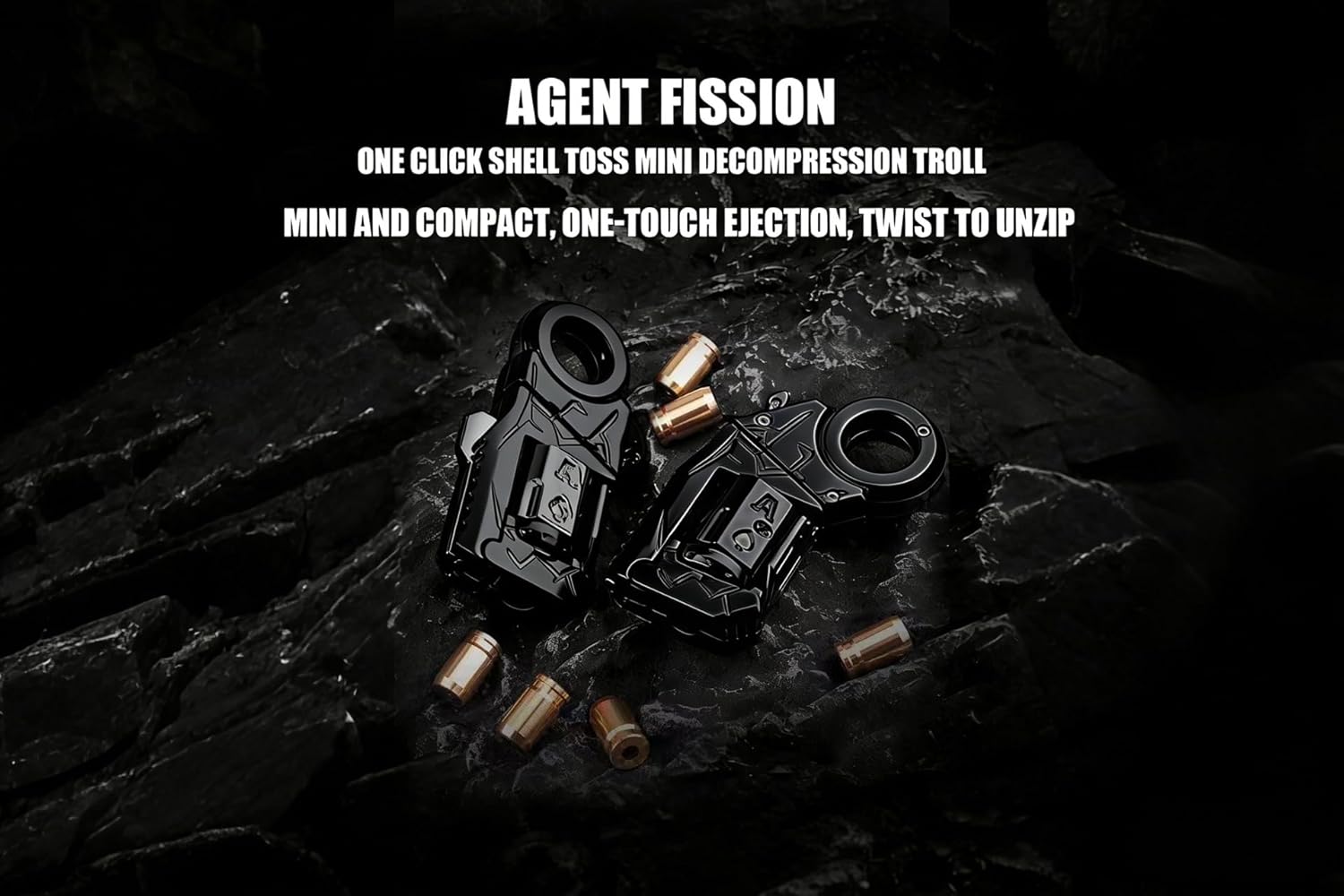 Premium Alloy Metal Fidget Slider, Dual Form Transformable EDC Gadget, Handheld Stress & Anxiety Relief Decompression Toy (Black)