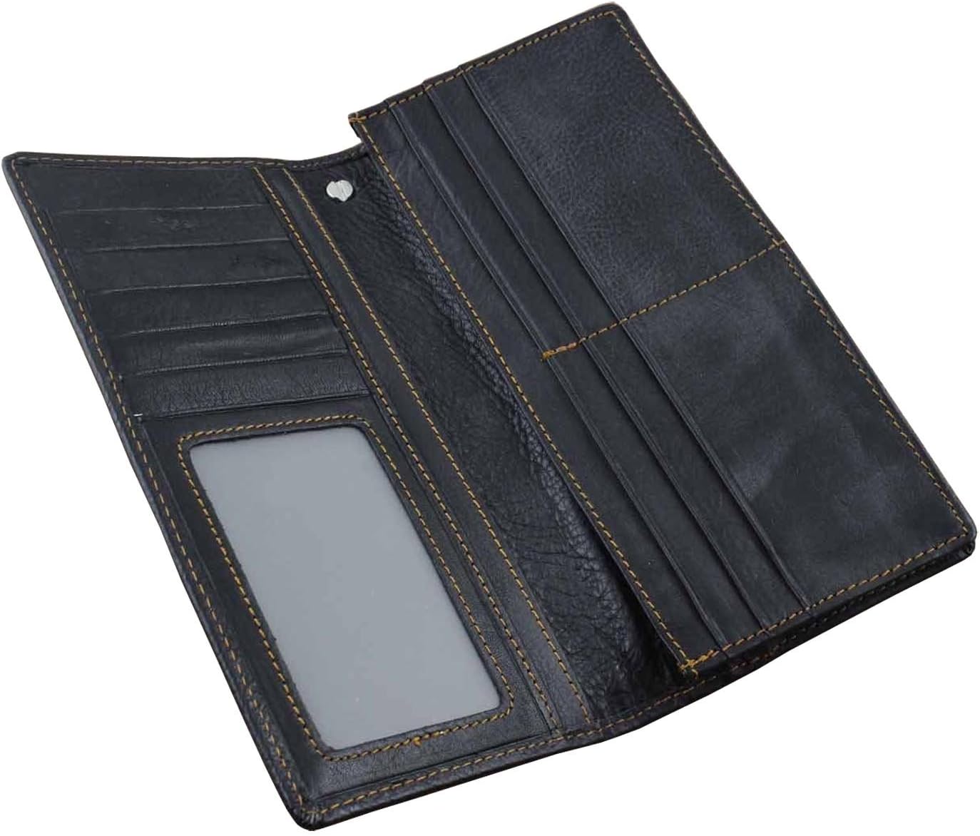 Real Leather Mens Biker Card/Money Long Wallet Purse W/Jeans Key Chain - Image 3