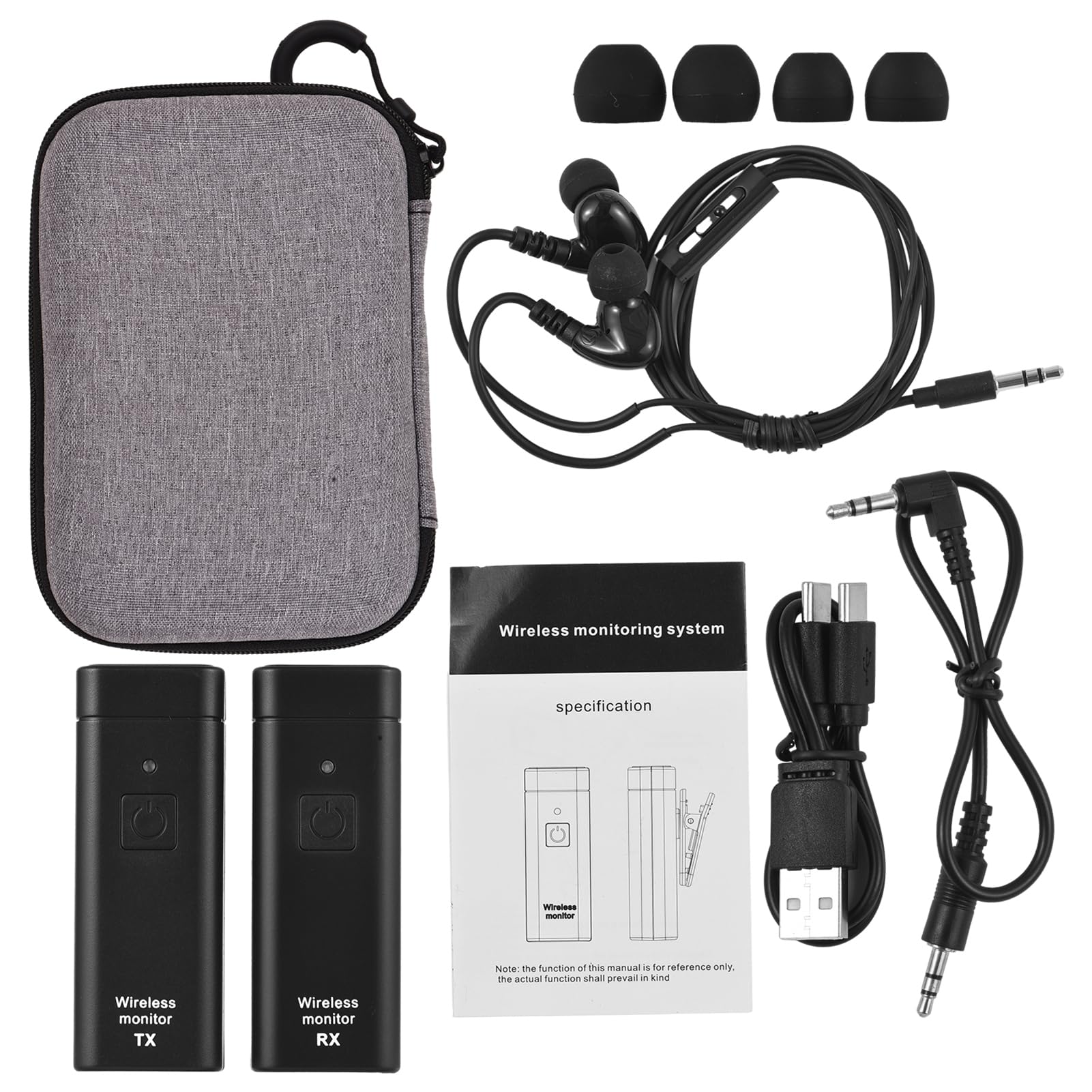 HUIOP di monitoraggio wireless per cuffie in-ear con cuffie ritorno in tempo reale UHF FM senza ritardo simultaneo per Singer Band Stage stereo IEM professionale Transm