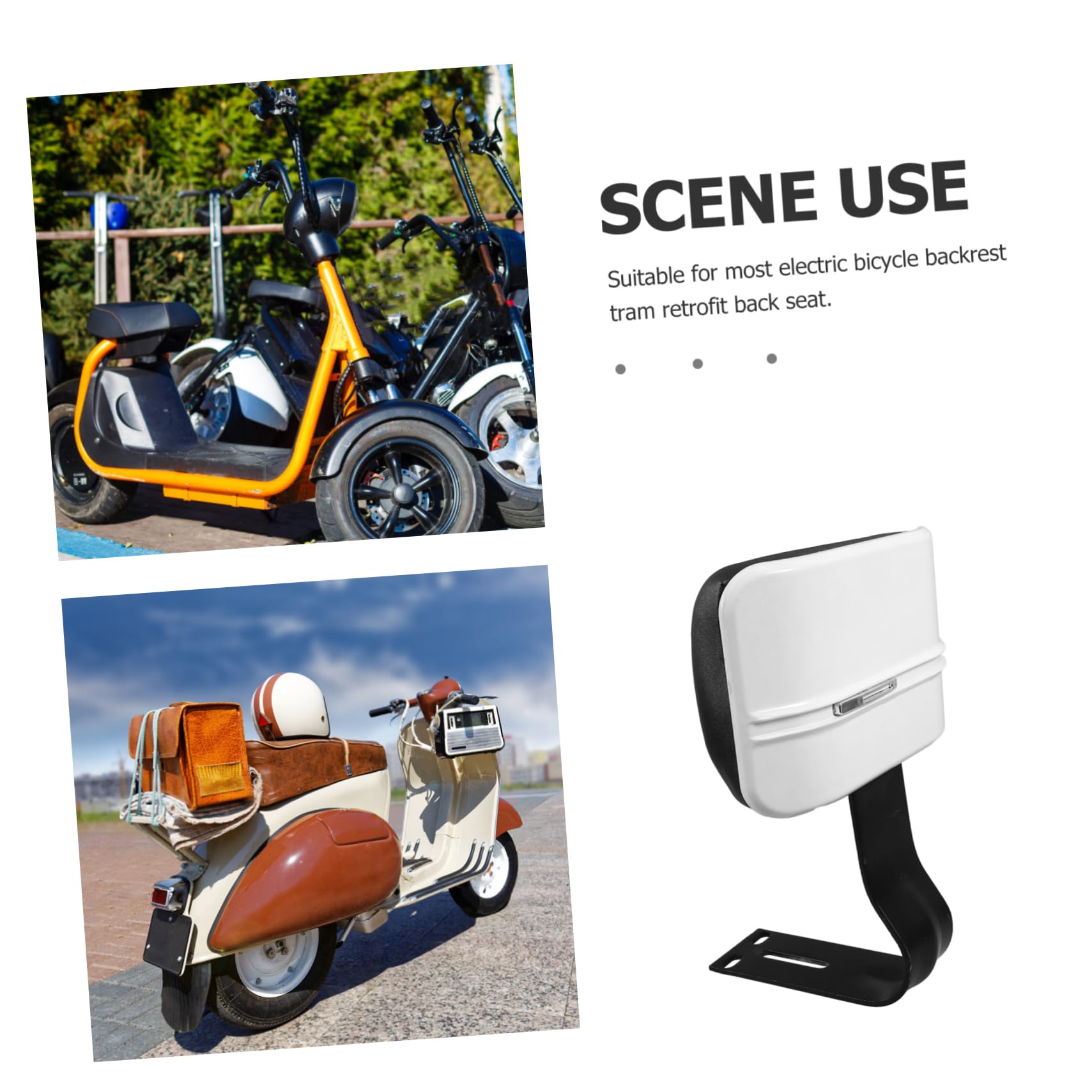 Milisten Dossier De Véhicule Électrique Coussin De Siège De Sécurité Arrière Pratique Vélo Électrique Siège Passager Coussin De Dossier pour Vélo pour Vélo De