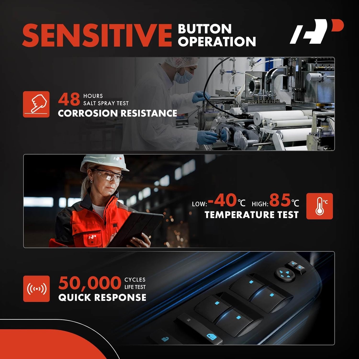 A-Premium Master Power Window Switch Compatible with Chevrolet Cruze 2011-2016, Malibu 2015-2016, Orlando 2012, Front Left Driver Side