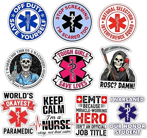 Miniatura 2 de SUNHADO (3 piezas) I Drive Wee Woo Bus Pegatinas divertidas Wee Woo Pegatinas EMS EMT Pegatinas Parademic First Responder Pegatinas Ambulancia